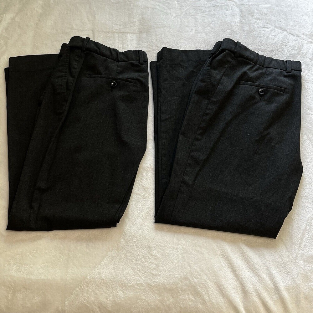 Edwards Work Uniform Men's Pants 34x32 Black Flat Front Pockets Straight Leg Lot